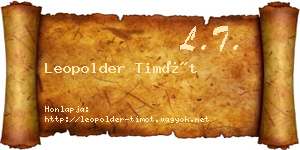 Leopolder Timót névjegykártya